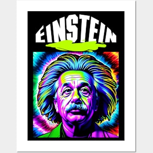 Genius Einstein - Neon Colors Posters and Art